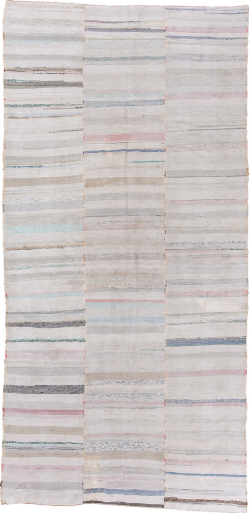Antique Rag Rug Area Rug (5' x 11')
